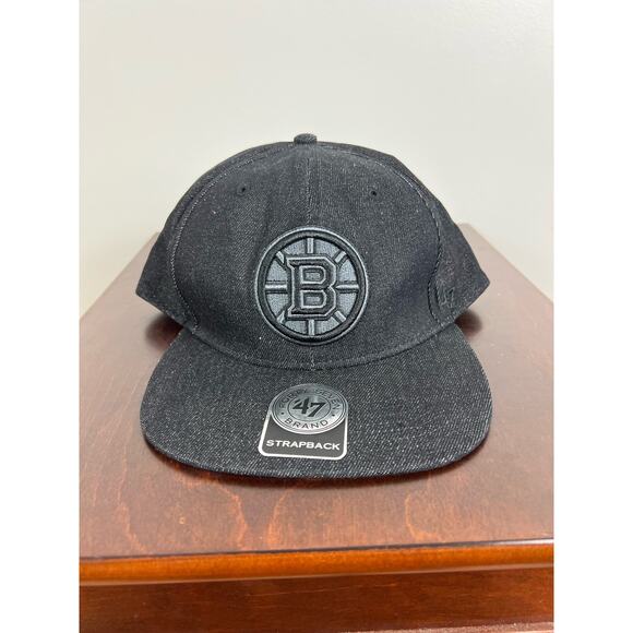 47 Brand Other - NWT Boston Bruins black on black StrapBack 47 brand